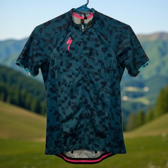 Specialized SL Pro Jersey SS Blue Geometric Women Small - Picture 1 of 7